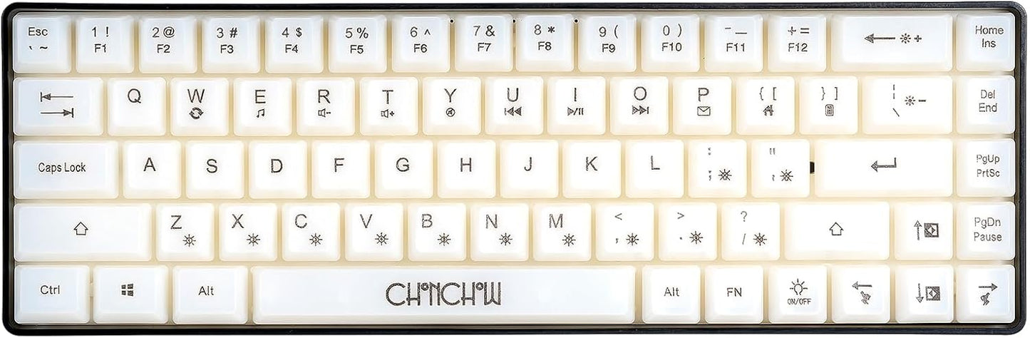 CHONCHOW 60% Gaming Keyboard, USB Wired RGB Backlit Mini Keyboard, Anti-Ghosting 68 Keys Transparent Keypad Membrane Wired Gaming Keyboard Compatible with Windows Laptop PC Mac Gamer - CHONCHOW