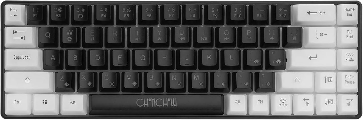 CHONCHOW 60% Gaming LED Keyboard RGB 68 Keys Wired Keypad with 10 Preset Effects Mechanical Switch Feel Compatible with PC Mac Linux Xbox one PS4 PS5 - CHONCHOW