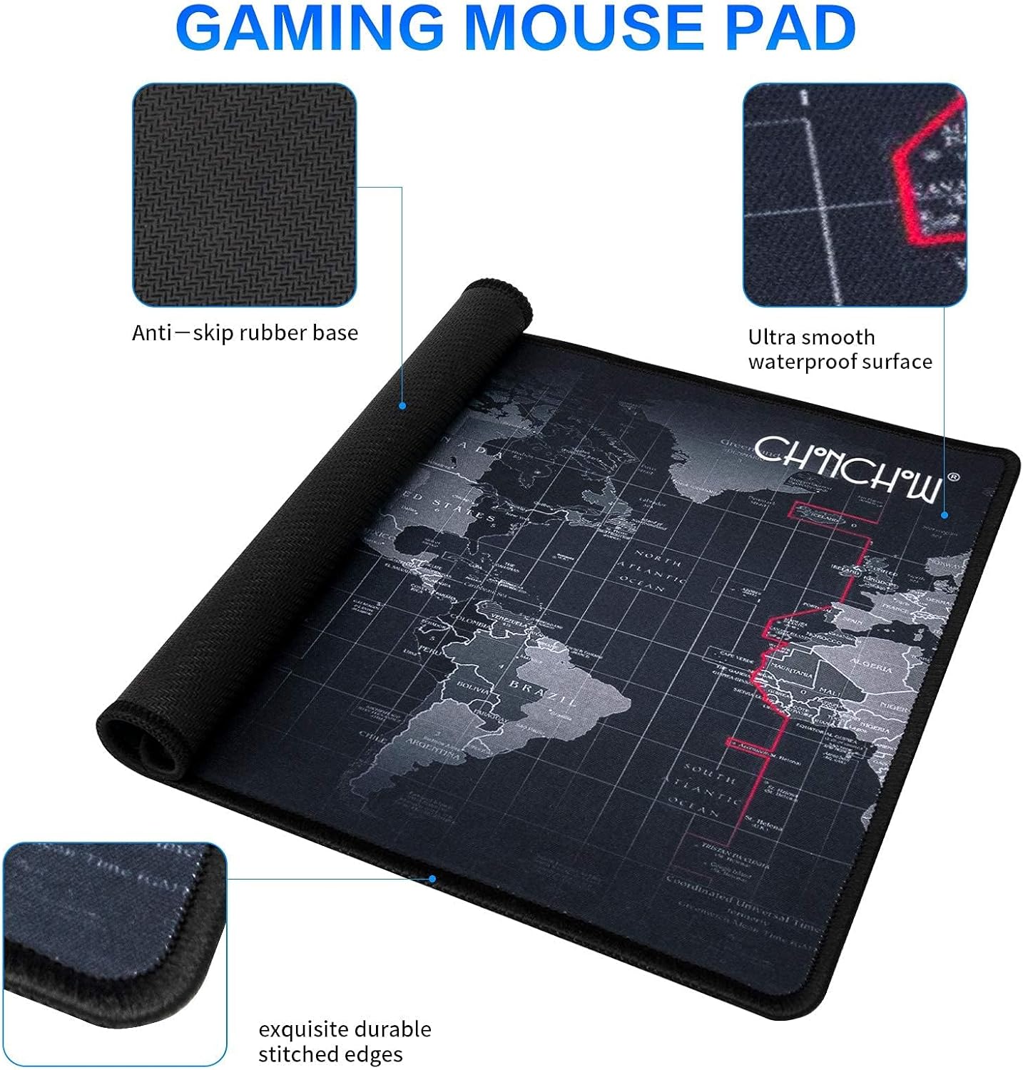 Gaming LED Keyboard Mouse Headset and Mousepad Bundle, CHONCHOW Wired Rainbow LED Light Up Gaming Keyboard Mouse Headset, Value 4 in 1 Gaming Set for Xbox PS4 PS5 PC Laptop Gamer - CHONCHOW