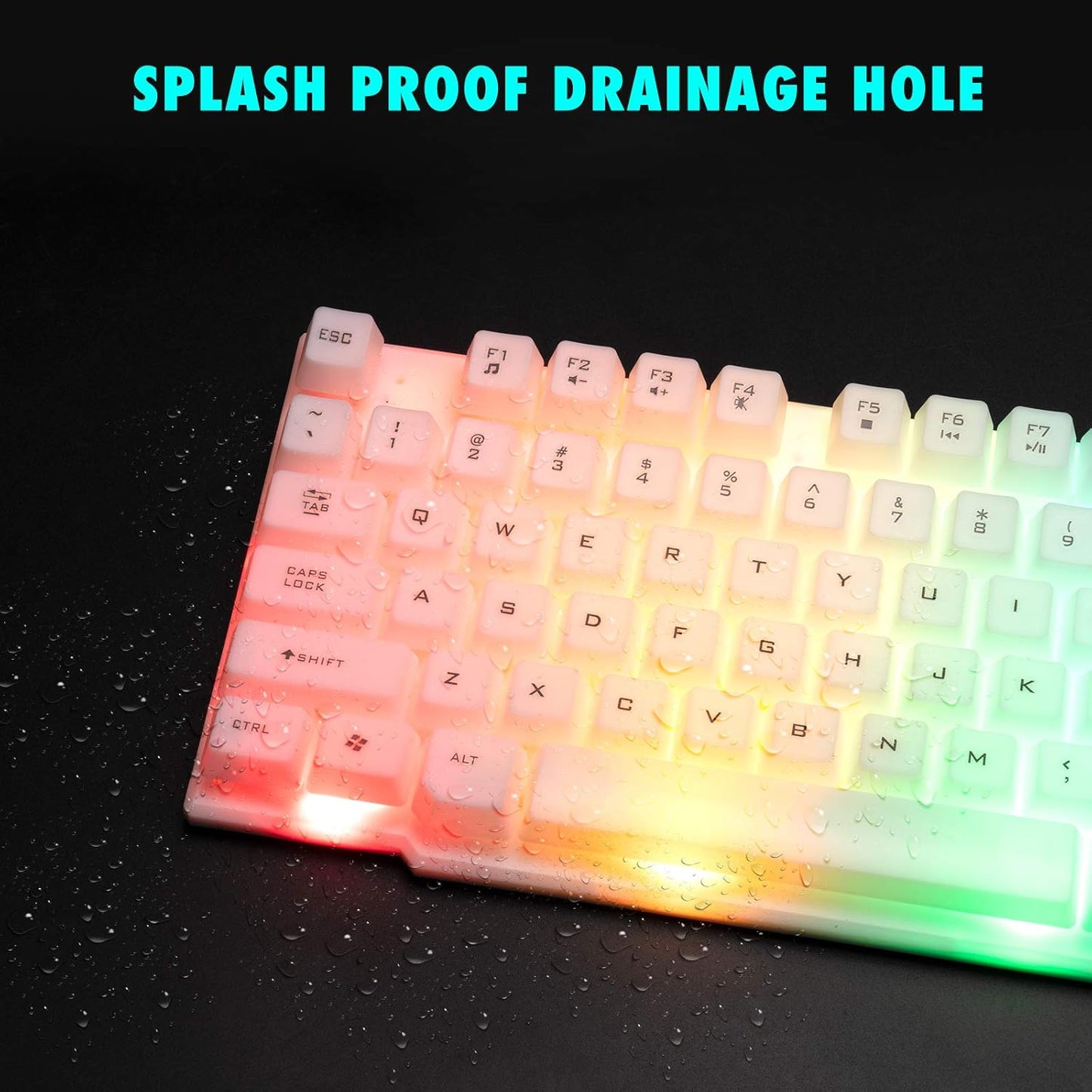 CHONCHOW RGB Gaming Keyboard and Mouse Combo,USB Wired Light Up Keyboard, Rainbow LED Lit Backlight Keyboard Mouse Set for Computer Windows PC PS4 Xbox Laptop iMac Resberry Pi - CHONCHOW