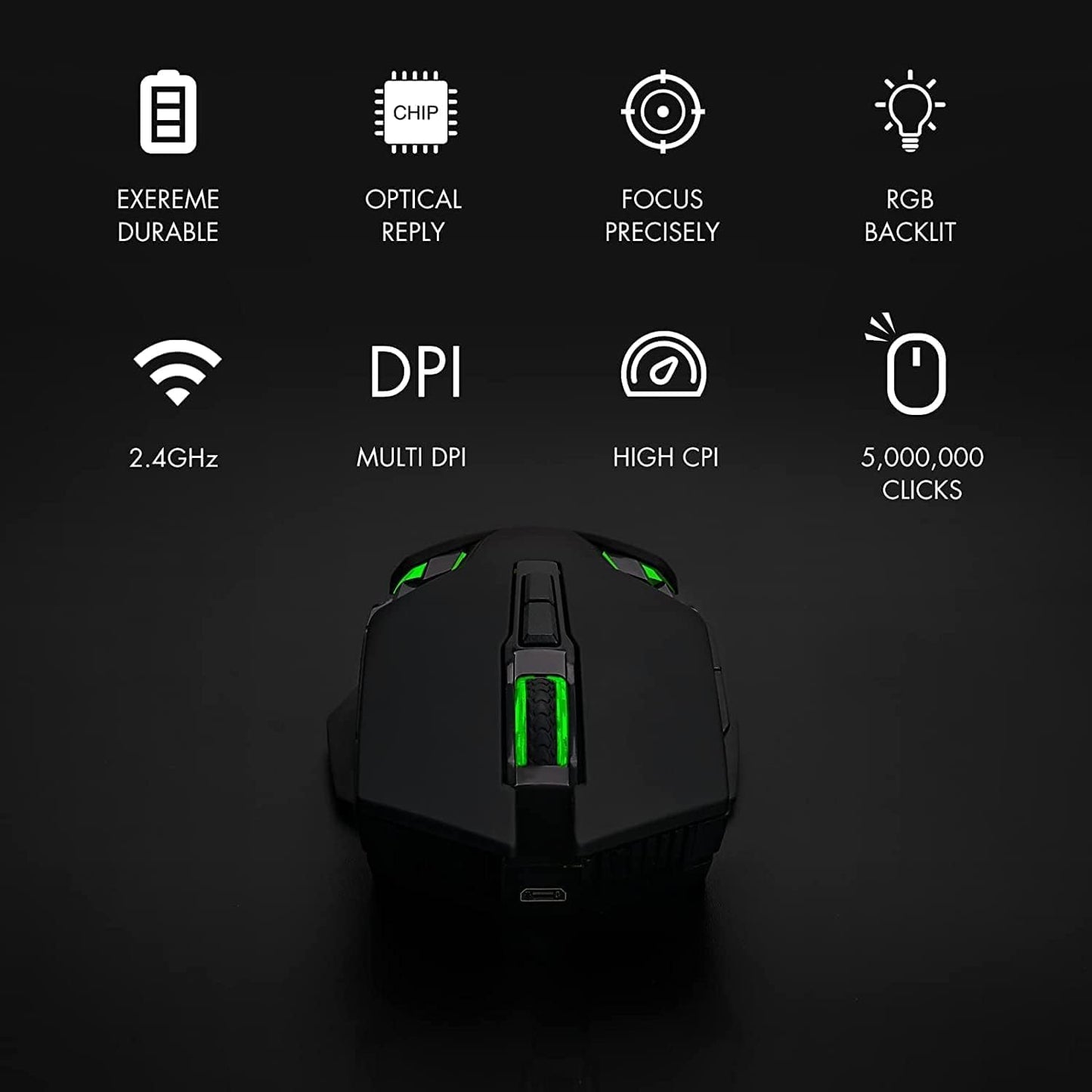 Wireless Gaming Keyboard and Mouse Combo Rechargeable Led Backlit Key Board Mice Wired for PS4 PS5 Switch Laptop Computer Compatible with Windows XP 7/8/10 Linux iMac MacBook Xbox one X - CHONCHOW