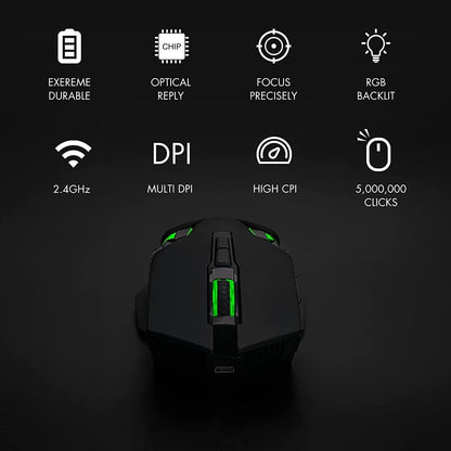 Wireless Gaming Keyboard and Mouse Combo Rechargeable Led Backlit Key Board Mice Wired for PS4 PS5 Switch Laptop Computer Compatible with Windows XP 7/8/10 Linux iMac MacBook Xbox one X - CHONCHOW