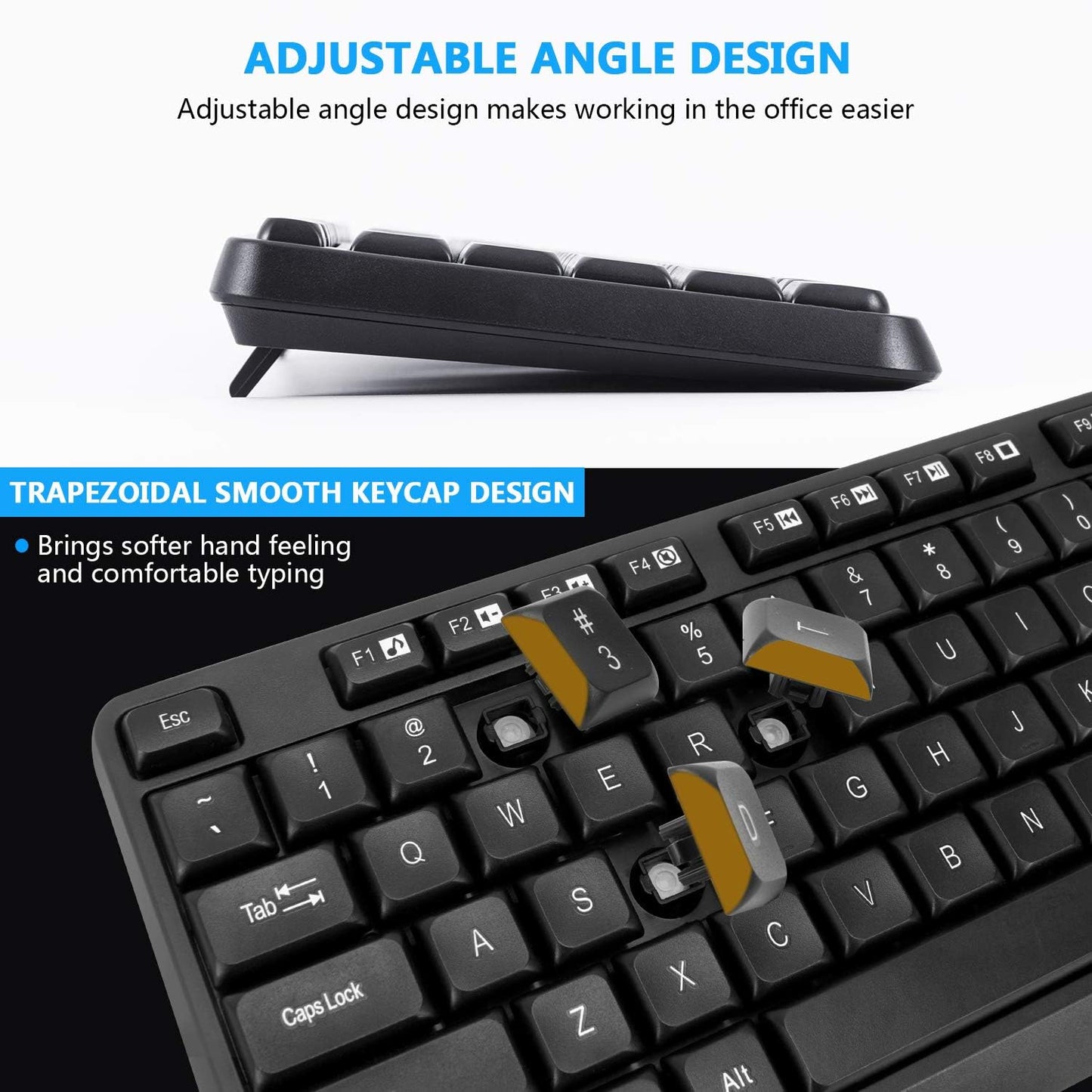 CHONCHOW Wireless Keyboard and Mouse for Office (2.4g Wireless,Black,Ship from USA) - CHONCHOW