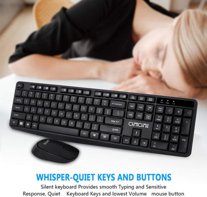 CHONCHOW Wireless Keyboard and Mouse for Office (2.4g Wireless,Black,Ship from USA) - CHONCHOW