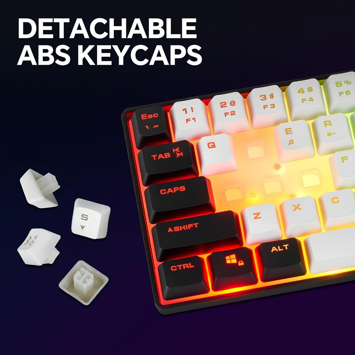 60% Wireless Gaming Keyboard and Mouse Combo, RGB Backlit Rechargeable