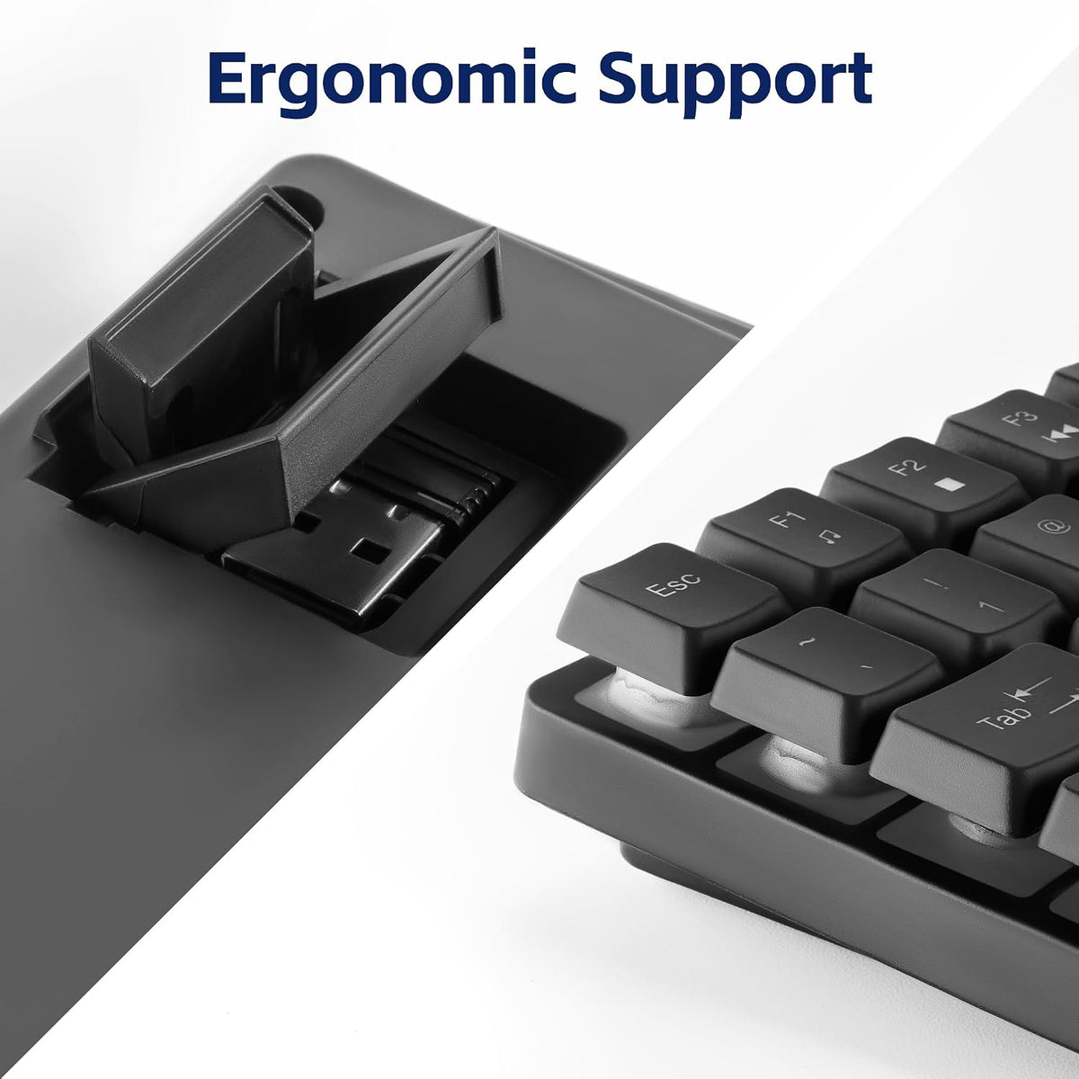 Wireless Keyboard, Rechargeable Mini Quiet Keyboard, Thin Tenkeyless