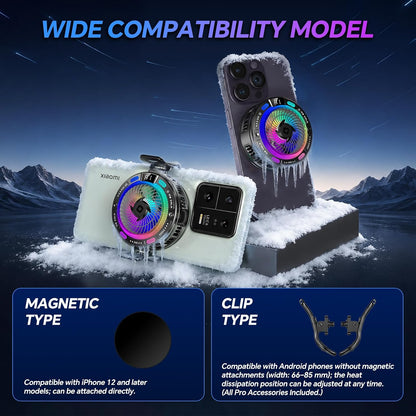 Phone Cooling Fan,Phone Cooler for Gaming,Cell Phone Fan,AI Smart Control