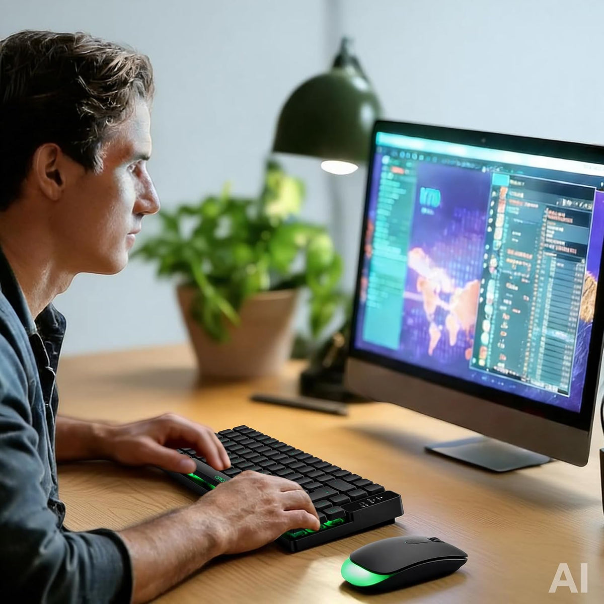 Wireless Keyboard, Rechargeable Mini Quiet Keyboard, Thin Tenkeyless