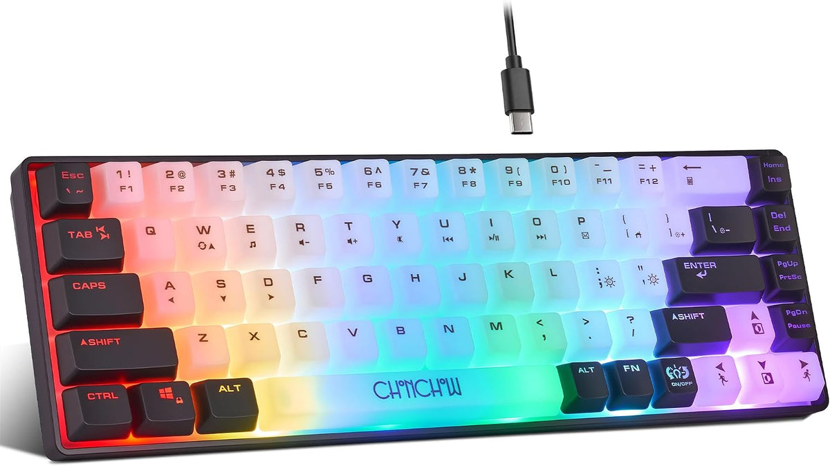 CHONCHOW Mini RGB 60% Gaming Keyboard, 68 Keys Small Compact - CHONCHOW