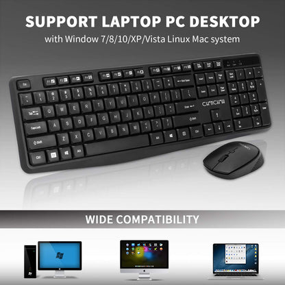 CHONCHOW Wireless Keyboard and Mouse for Office (2.4g Wireless,Black,Ship from USA) - CHONCHOW