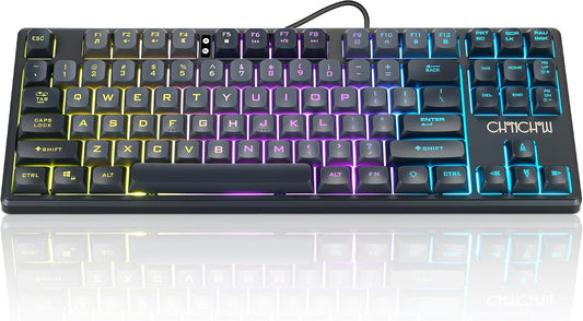 CHONCHOW TKL Gaming Keyboard Wired, Anti Ghosting 87 Keys FPS for PC PS5 - CHONCHOW