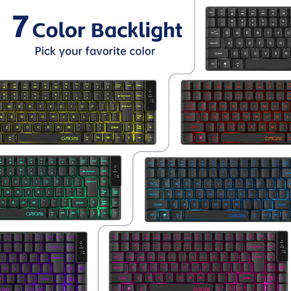 Wireless Keyboard, Rechargeable Mini Quiet Keyboard, Thin Tenkeyless