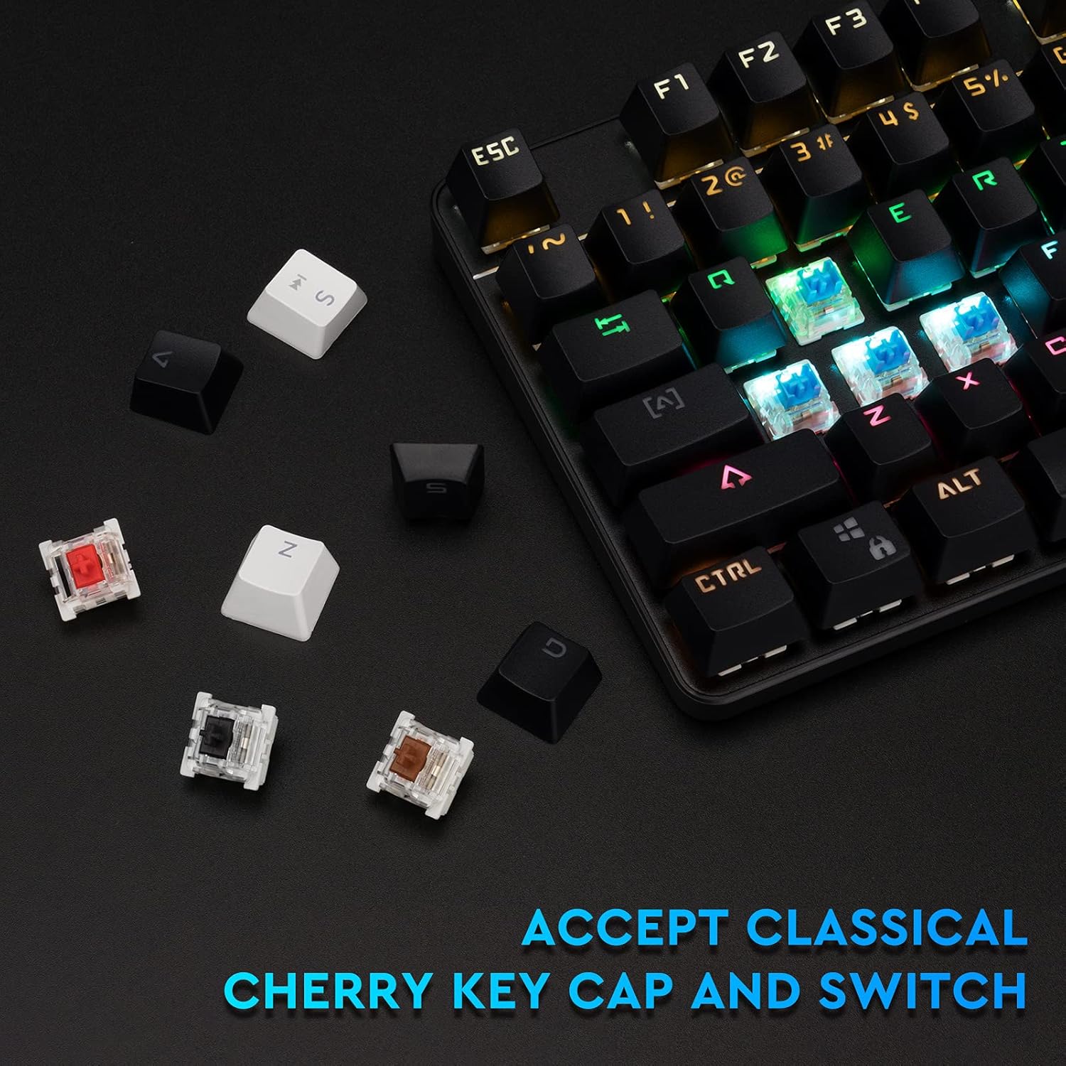 CHONCHOW TKL Mechanical Gaming Keyboard and Mouse Combo LED Backlit 60% Compact Gaming Keyboard with Blue Switches RGB Gaming Mouse - CHONCHOW