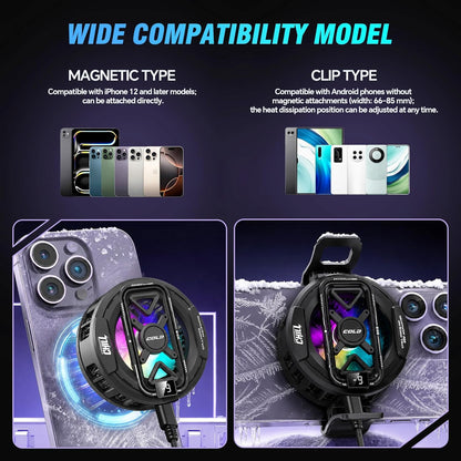 Phone Cooler, Cooling Fan for Phone, Magnetic Cell Phone Cooler for Gaming
