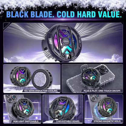 Phone Cooler, Cooling Fan for Phone, Magnetic Cell Phone Cooler for Gaming
