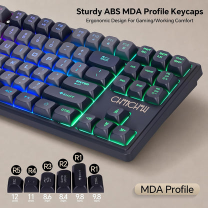 CHONCHOW TKL Gaming Keyboard and Mouse Combo, Wired RGB Set for PC Laptop