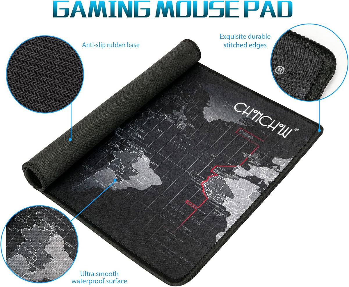 Keyboard and Mouse Gaming LED Wired Combo with Emitting Character Keyboard 4800DPI 2 Side Button USB Mouse Rainbow Backlit Mechanical Feeling Compatible with PC Raspberry Pi Mac Xbox one ps4 - CHONCHOW
