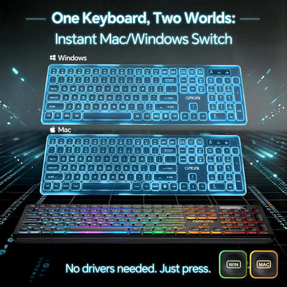 Computer Keyboard and Mouse Wireless,Rechargeable Gaming LED Keyboard Combo