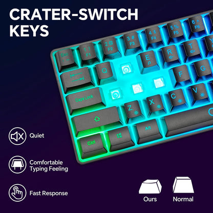 CHONCHOW 60% Gaming Keyboard and Mouse Combo, 68 Keys Wired LED RGB Backlit Black Gaming Keyboard and RGB Backlit Mouse, Small Light up Keyboard for PC Xbox PS4 Gamers and Work (Black) - CHONCHOW