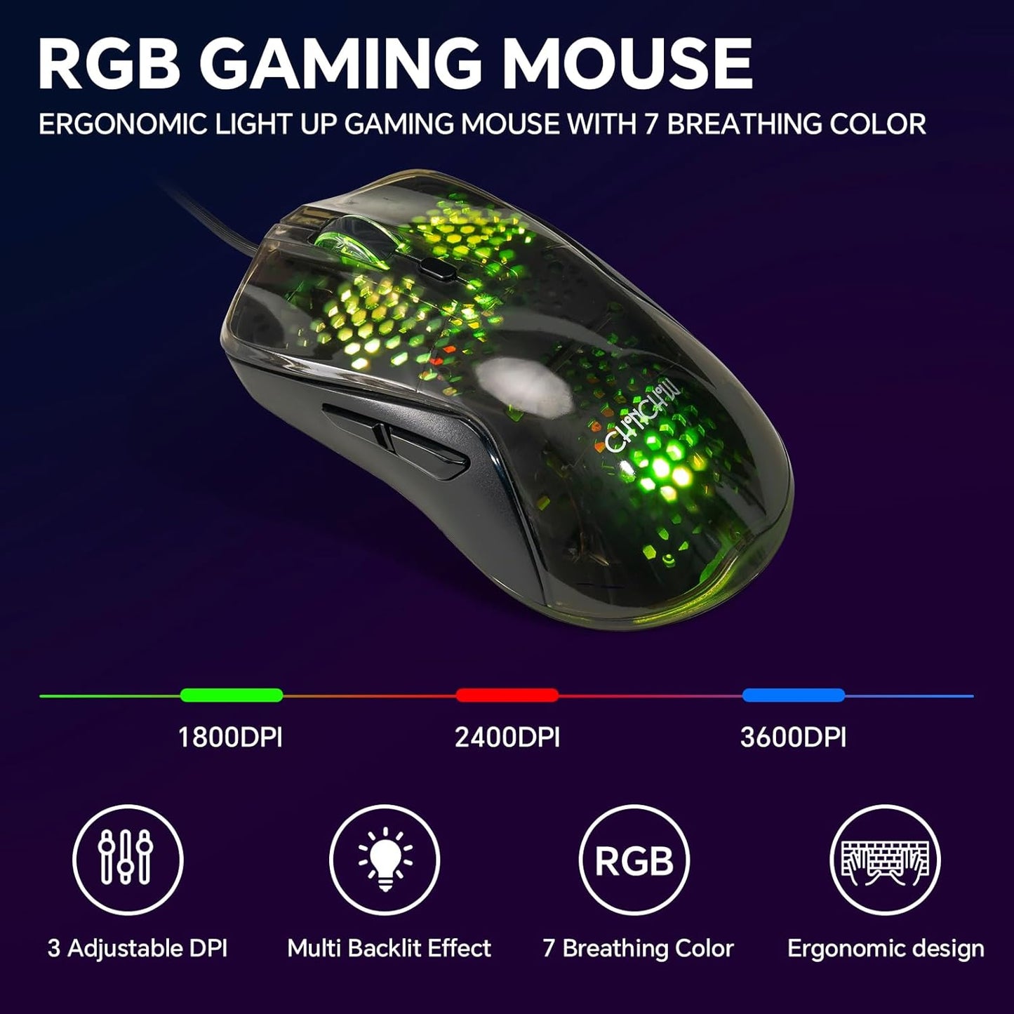 CHONCHOW 60% Gaming Keyboard and Mouse Combo, 68 Keys Wired LED RGB Backlit Black Gaming Keyboard and RGB Backlit Mouse, Small Light up Keyboard for PC Xbox PS4 Gamers and Work (Black) - CHONCHOW