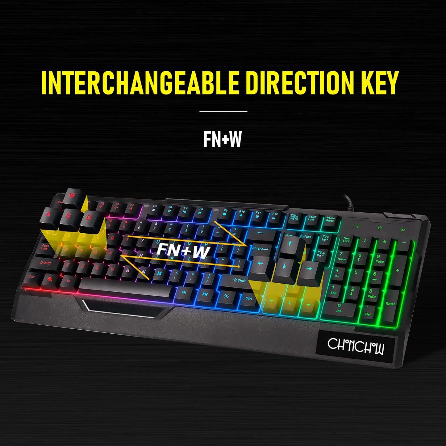 CHONCHOW Gaming Keyboard and Mouse Combo-Full Size Computer Keyboard RGB Backlit USB Wired Keyboards and Mouse 3200DPI&Mousepad 3in1 Ergonomic Design for PC Laptop Desktop PS4 Xbox - CHONCHOW