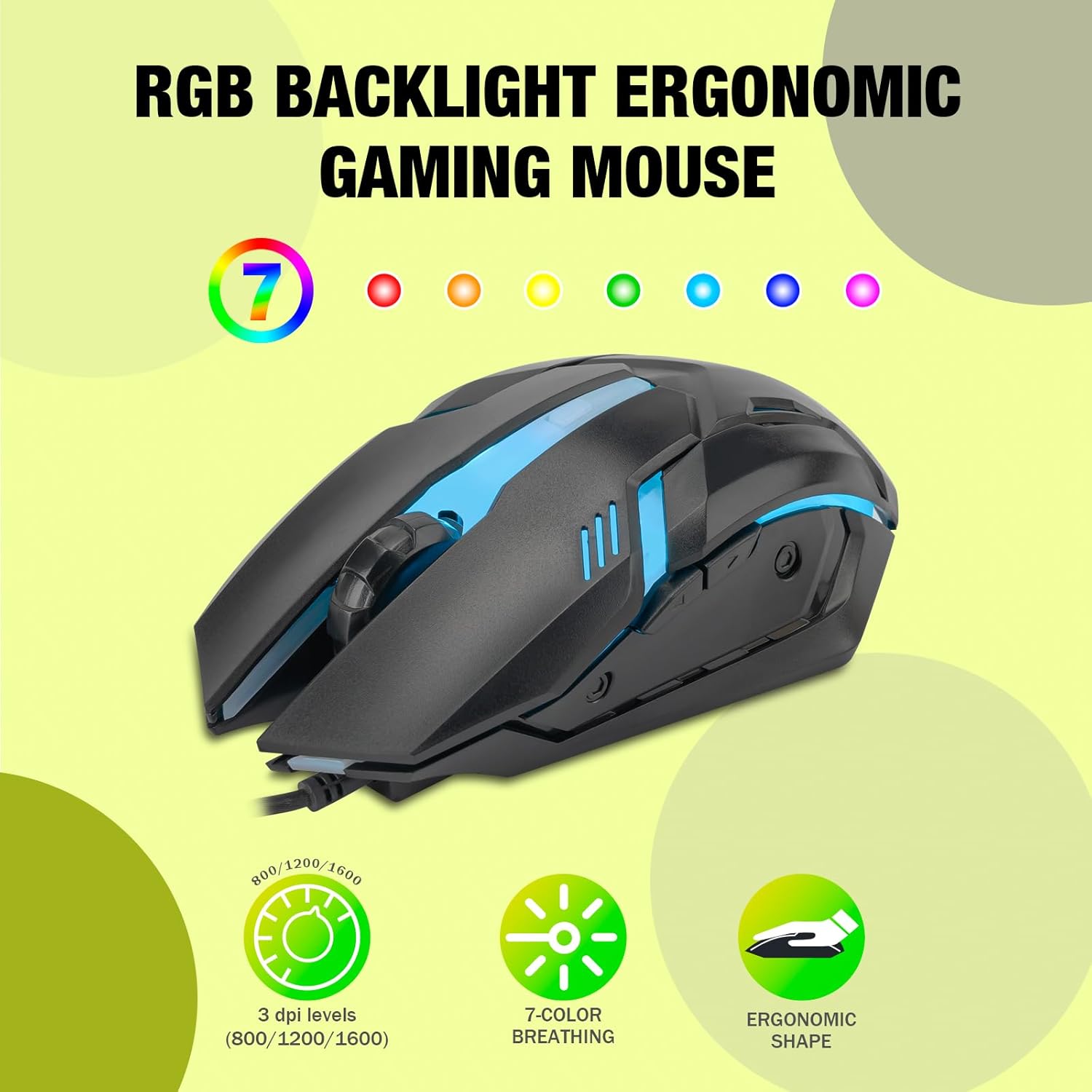 75% Mechanical Gaming Keyboard and Mouse Combo, LED Backlit Compact 87 Keys Mini Keyboard with Blue Switch, Ergonomic RGB Gaming Mouse, Full Anti-Ghost Wired Keyboards for PC Laptop Gamer - CHONCHOW