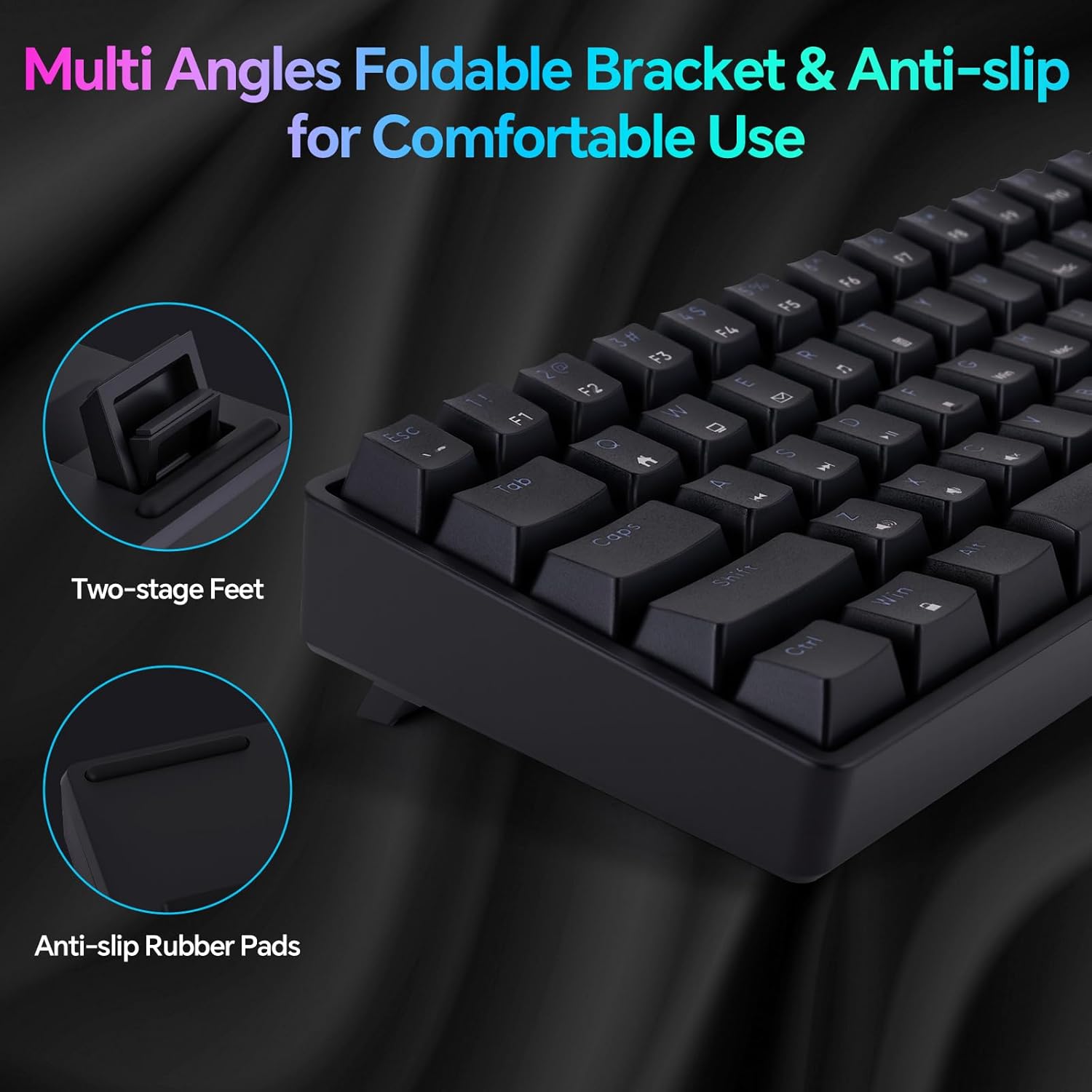 Mechanical 60% Gaming RGB Keyboard 61 Keys Wired USB DIY Customize Backlight Macro keypad Ultra-Compact Blue Switches Compatible with Windows Mac Linux Laptop PC Computer(Black) - CHONCHOW