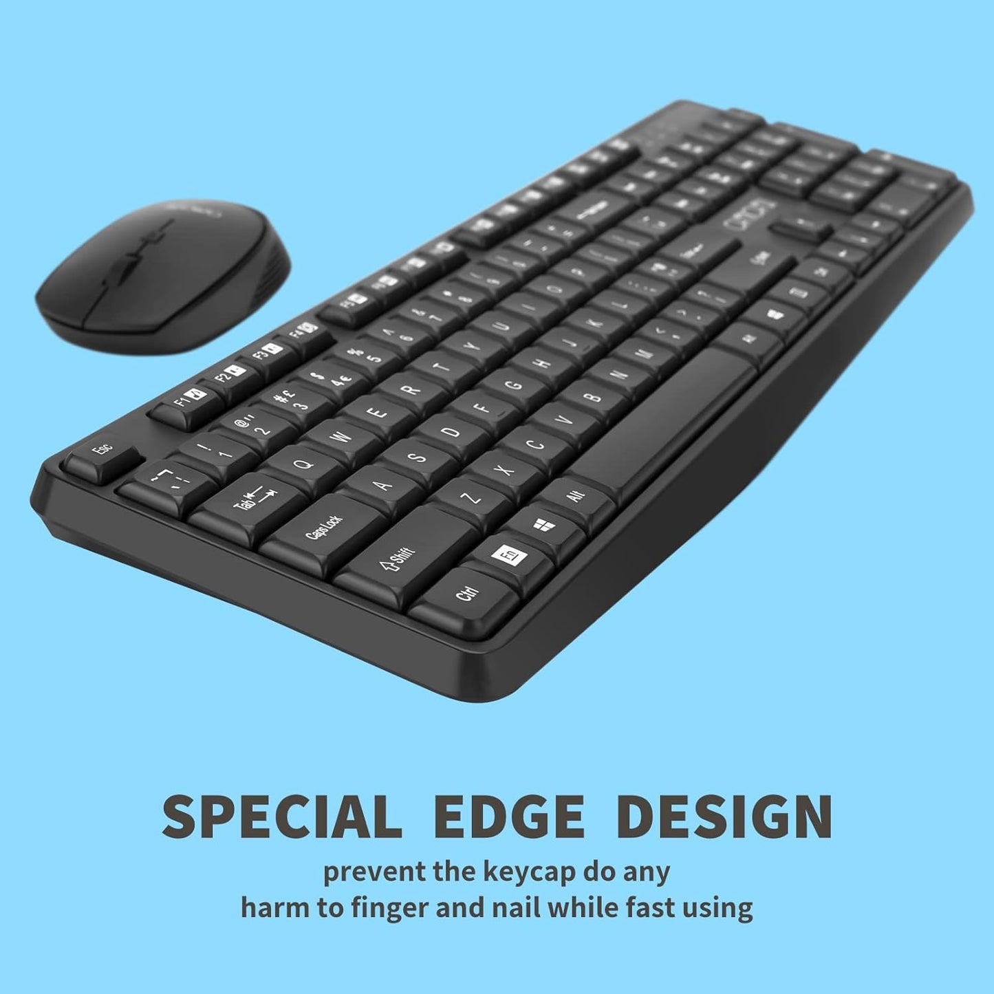 Wireless Keyboard and Mouse 2.4GHz USB Cordless Combo Portable Full-Size Key Board Adjustable DPI Mini Mice Compatible with PC iMac MacBook Surface Laptop Tablet Resberry Pi with USB-A - CHONCHOW