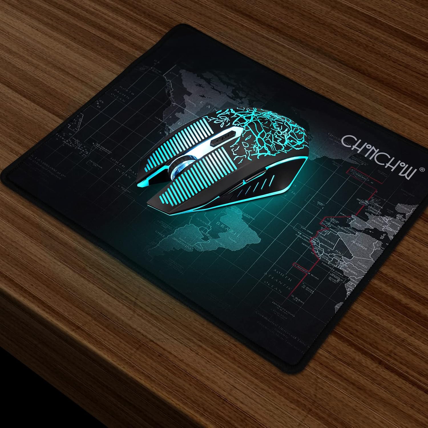 CHONCHOW Wireless Gaming Mouse Rechargeable LED Backlit 2.4G USB Receiver 3600 DPI Cordless Portable High Performance Compatible with PC Laptop MacBook iMac PS4 PS5 Switch Xbox one x(Black) - CHONCHOW