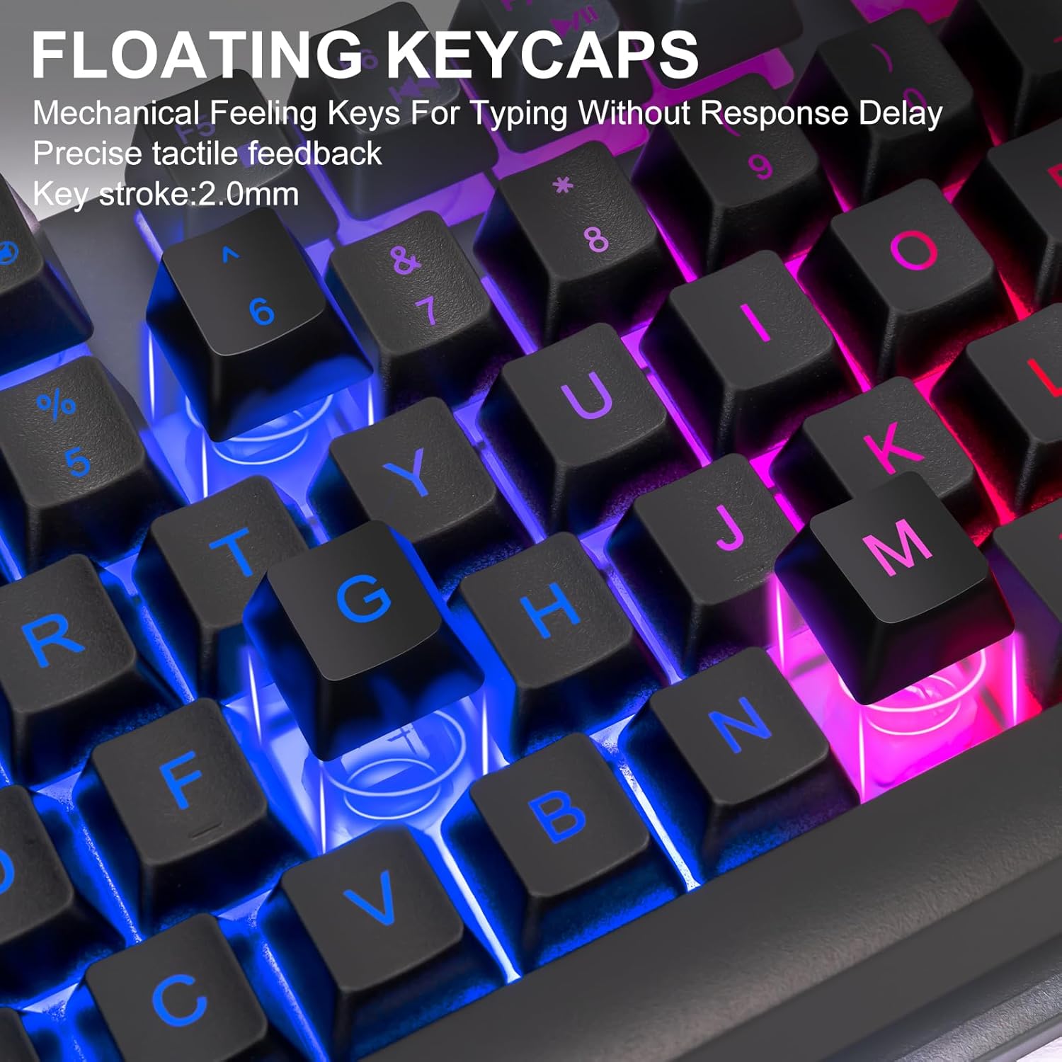 CHONCHOW Gaming Keyboard and Mouse Combo RGB LED Backlit USB Wired Key Board 3200dpi Mice Mechanical Feel Compatible with Xbox one ps5 Windows Laptop Computer(Grey-Black) - CHONCHOW