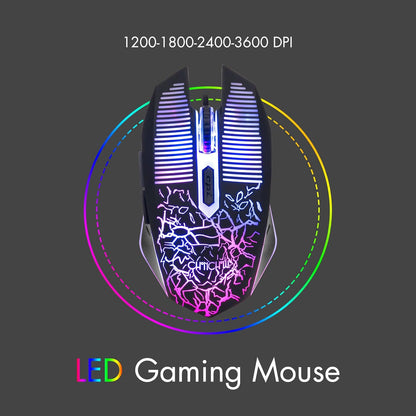 CHONCHOW Gaming Keyboard and Mouse Led Backlit USB Wired with Light Up 104Key 3600DPI 2 Side Button Mouse Keyboard Mechanical Feeling Compatible with PC Mac OS Xbox Ps4 Ps5 with Mousepad - CHONCHOW