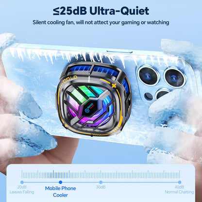 CHONCHOW Magnetic Cell Phone Cooler, RGB Phone Cooling Fan Portable Lightweight Mobile Phone Cooling Fan, Phone Radiator with Larger Cooling Area for Phone/Tablet/IPad (with Digital displays) - CHONCHOW