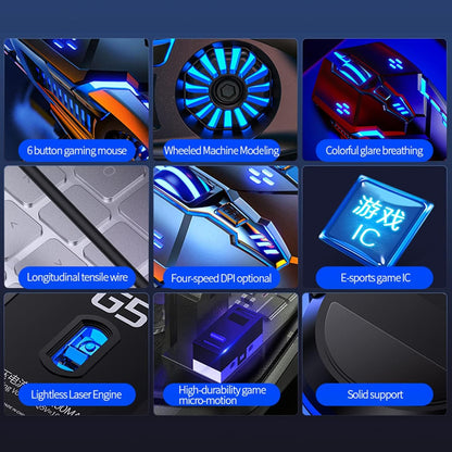 CHONCHOW Silent Click Mouse, Gaming Mouse Wired, 6 Button, 4 Adjustable DPI Upto 3200 DPI, RGB Lighting, Compatibility for PC/Laptop/Mac, Wired Mouse Used for Games and Office (White)