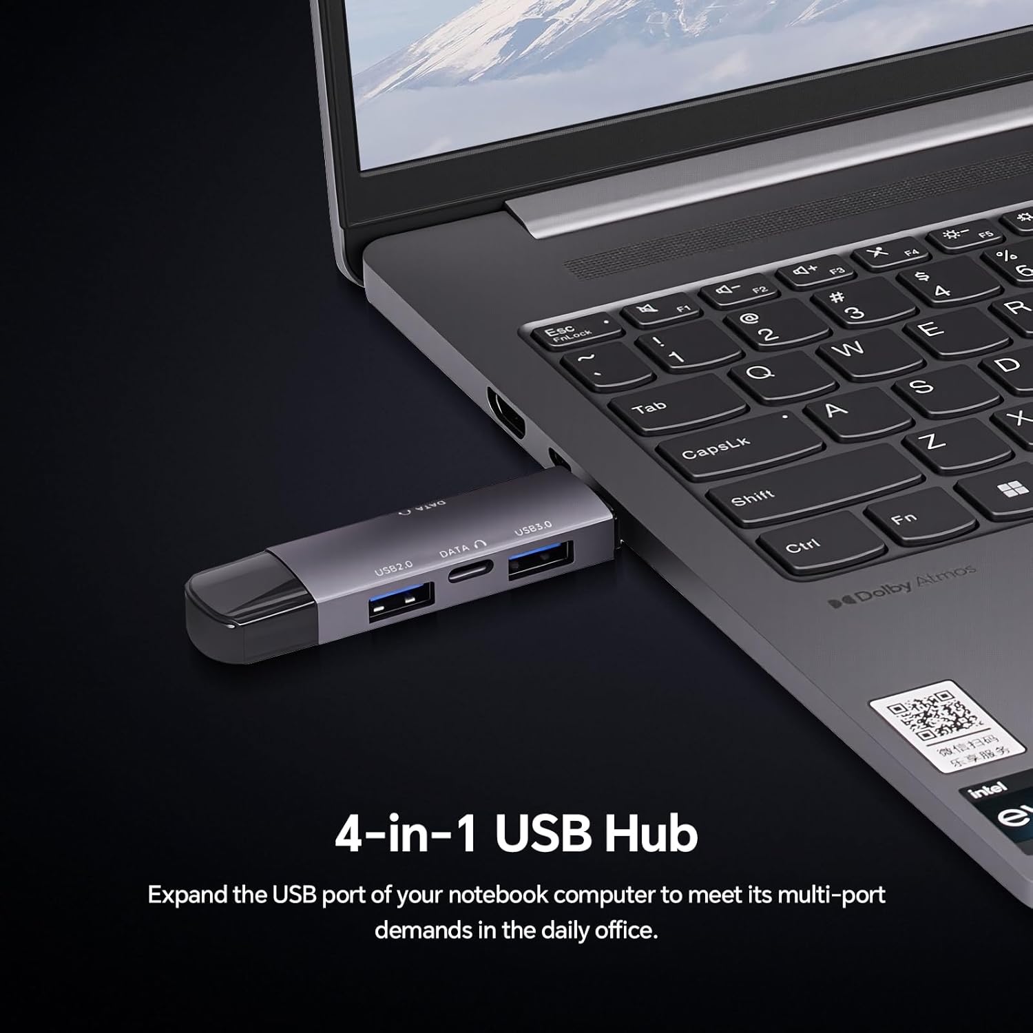 CHONCHOW USB Hub for Laptop, Aluminum 4 Ports USB Hub 3.0 USB Splitter Ultra-Slim Data Hub, USB Extender USB Multiport Adapter USB C Hub for Laptop,PC,Mac,Printer,Flash Drive,Mobile HDD,Phone and More - CHONCHOW
