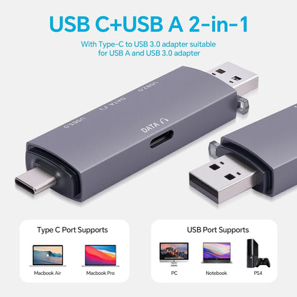 CHONCHOW USB Hub for Laptop, Aluminum 4 Ports USB Hub 3.0 USB Splitter Ultra-Slim Data Hub, USB Extender USB Multiport Adapter USB C Hub for Laptop,PC,Mac,Printer,Flash Drive,Mobile HDD,Phone and More - CHONCHOW