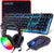 Gaming Keyboard Mouse Mousepad and Headset with mic Combo All in One USB Wired RGB Backlit Rainbow Side Button Gamer Bundle Set Compatible with PC Windows Xbox one PS4 PS5(Black)
