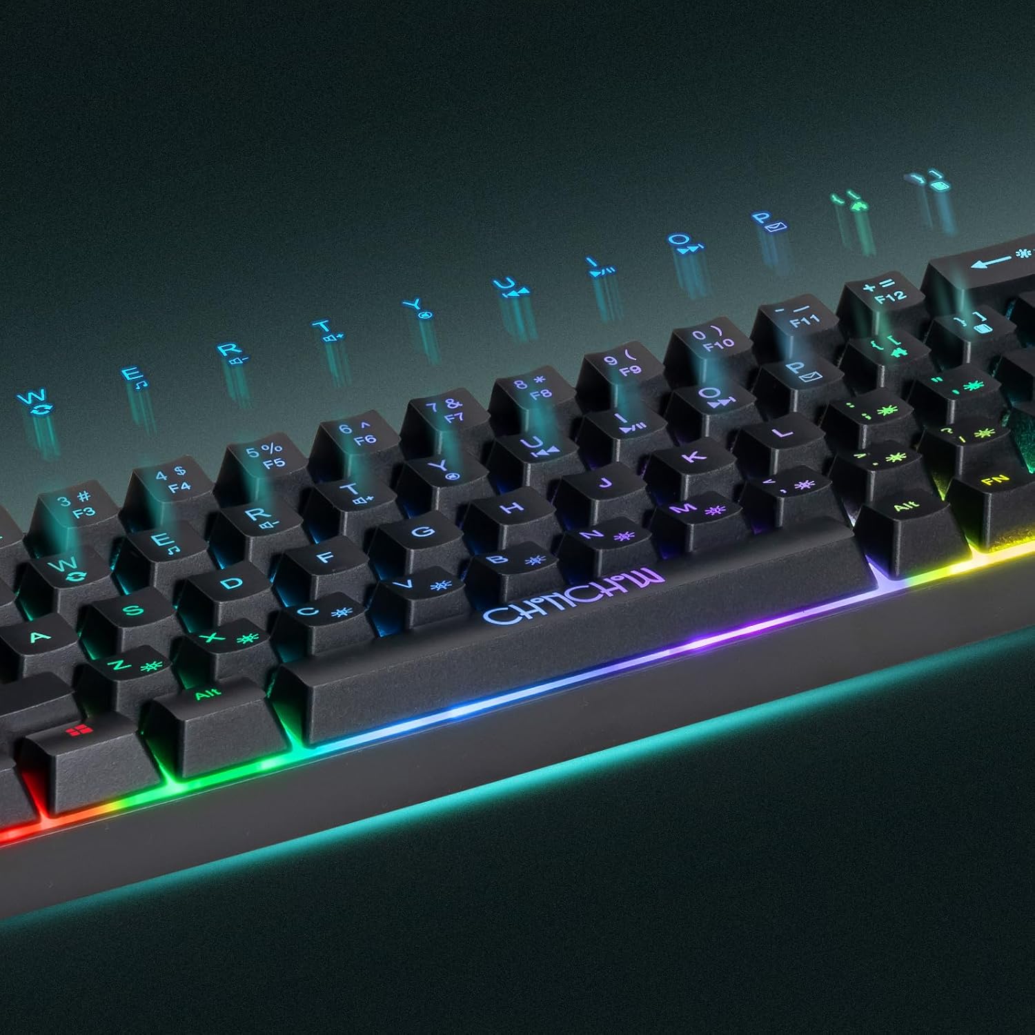 chachu✨✨ 60% Gaming LED Keyboard RGB 68 Keys Layout Wired Keypad with 10