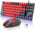 CHONCHOW 75% Mechanical Gaming Keyboard and Mouse Combo, 87 Keys TKL, LED Backlit, Blue Switch, Hot Swappable Mechanical Keyboard, RGB Mouse 1200-4200 DPI for Ps4 Xbox PC Laptop Mac Windows, Black-Red